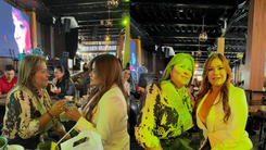 Francy Popular, reconocida exponente de la música popular, comparte un abrazo espontáneo con doña Lucy. Créditos: Prensa